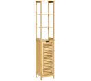 Meuble Colonne Salle De Bain Bambou Mdf Aspect Bois Clair