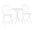 Ensemble De Jardin Bistro 3 Pièces 2 Chaises Pliantes Avec Table Blanc