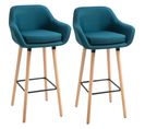 Lot De 2 Tabourets De Bar Style Scandinave Repose-pieds Et Accoudoirs