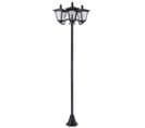 Lampadaire Extérieur Solaire LED 3 Têtes Noir