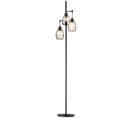 Lampadaire Design Industriel 3 Têtes Métal Filaire Acier Noir