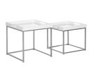 Lot De 2 Tables Basses Carrées Gigognes Style Contemporain Blanc