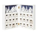 Calendrier De L'avent Village De Noël Pliable 24 Tiroirs Blanc