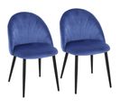 Lot De 2 Chaises Velours Pieds Métal