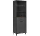 Buffet Haut Design Industriel Gris Aspect Chêne Clair