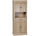 Buffet Haut 2 Placards 2 Portes Tiroir Niche Aspect Chêne Clair