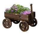 Porte-plantes Charrette - Jardinière Design Chariot - Bois Sapin