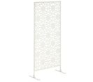 Panneau Décoratif Extérieur Métal - Brise Vue Motif Étoiles - Acier Blanc