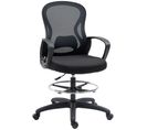 Chaise De Bureau Assise Haute Réglable 109-124h Cm Noir