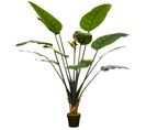 Plante Artificielle Strelitzia H. 180 Cm Feuilles Fleurs Réalistes Pot Inclus