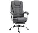 Fauteuil De Bureau Manager Inclinable Repose-pied Lin Gris