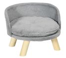 Canapé Lit Panier Pour Chien Scandinave Peluche Gris