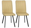 Lot De 2 Chaises Salon Design Contemporain Noir Beige