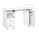 Bureau Informatique Design Multi-rangement Blanc