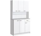 Buffet Haut Contemporain Multi-rangement Blanc Gris