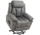 Fauteuil Releveur De Relaxation Électrique Tissu Gris