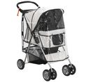 Poussette Buggy Pliable Pour Chiens Tissu 600d Oxford Imperméable 4 Roues Gris