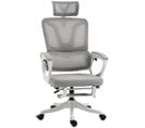 Fauteuil De Bureau Ergonomique Inclinable Réglable Avec Repose-pied Blanc Gris