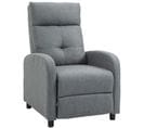 Fauteuil De Relaxation Dossier Repose-pied Ajustable Tissu Gris