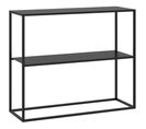 Console Table D'appoint Style Contemporain Avec Étagère Acier Noir