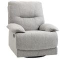 Fauteuil De Relaxation Dossier Repose-pied Ajustable Tissu Gris Clair