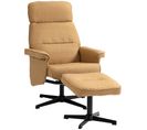 Fauteuil Relax Inclinable Style Contemporain Avec Repose-pied Camel