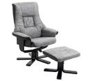 Fauteuil Relax Inclinable Style Contemporain Avec Repose-pied Gris