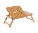 Table De Lit Pour Ordinateur Pliable Réglable Bambou Verni