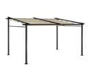 Pergola Rétractable 3,97l X 2,95l X 2,3h M Alu. Acier Époxy Polyester