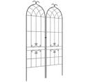 Lot De 2 Treillis De Jardin Support Pour Plantes Grimpantes Métal Noir