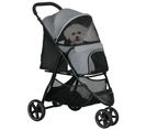 Poussette Buggy Pliable Pour Chien Chat Acier Oxford Gris