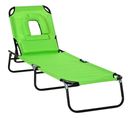 Bain De Soleil Pliable Inclinable De Lecture 3 Coussins Fournis Vert