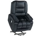 Fauteuil De Massage Releveur Chauffant - 2 Télécommandes - Velours Noir