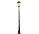 Lampadaire Lanterne LED Jardin - Capteur, Réglable - H. 1,96 M - Alu Noir