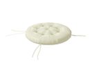 Coussin De Chaise De Jardin Rond Capitonné Ø 80 Cm Blanc Cassé