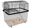 Cage Rongeur Hamster 2 Étages - Accessoires - Transparent Noir