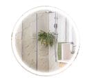 Miroir Rond Lumineux LED De Salle De Bain 23 W Ø 70 Cm Tactile Antibuée Blanc Argent