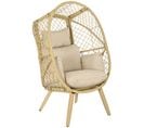 Fauteuil De Jardin Cocon Sur Pied Dim. 88l X 85l X 143h Cm Avec Coussins