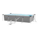 Piscine Hors Sol Rectangulaire 5 Pers. Dim. 472l X 282l X 80h Cm Avec Accessoires Blanc Gris