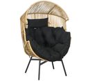 Fauteuil De Jardin Cocon Sur Pied Dim. 89l X 75l X 143h Cm Avec Coussins