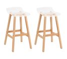 Lot De 2 Tabourets De Bar Design Contemporain Bois Acrylique