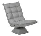 Fauteuil Relax Pivotant Inclinable Tissu Velours Microfibre Gris Clair