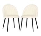 Lot 2 Chaises Design Moderne Scandinave Velours Pieds Métal Noir Floki