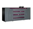 Buffet Bas Noir Mat Et Avola Anthracite  (lxhxp) : 166 X 72 X 35