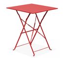 Table De Jardin Pliante Bistrot En Acier Rouge