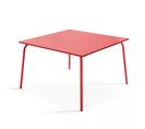 Palavas - Table De Jardin Carrée En Métal Rouge