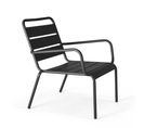 Palavas - Fauteuil De Jardin Bas Relax Acier Anthracite