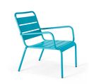 Palavas - Fauteuil De Jardin Bas Relax Acier Bleu