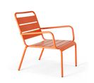 Palavas - Fauteuil De Jardin Bas Relax Acier Orange