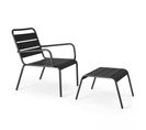 Palavas - Fauteuil Relax Et Repose Pied En Métal Anthracite